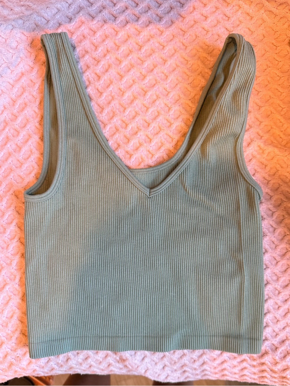 Aeropostale Ribbed Sage Green Crop Tank